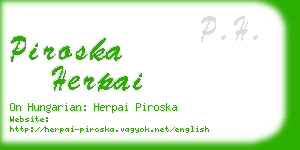 piroska herpai business card